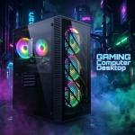 STGAubron Gaming PC Desktop Computer, Radeon RX 590 8G, Intel Core i7 up to 3.9G, 32GB RAM, 1TB SSD, WiFi 6, BT 5.0, RGB Fan x4, Windows 11 Home