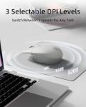 EWEADN Q21 Wireless Mouse for Small Hands, Dual Mode Bluetooth & 2.4G Rechargeable Computer Mouse, Silent Floating Buttons, 3 Adjustable DPI Portable Multi-Device PC Mouse for Office, Laptop, Mac-Grey