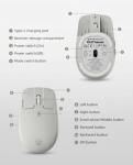 EWEADN Q21 Wireless Mouse for Small Hands, Dual Mode Bluetooth & 2.4G Rechargeable Computer Mouse, Silent Floating Buttons, 3 Adjustable DPI Portable Multi-Device PC Mouse for Office, Laptop, Mac-Grey
