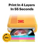 Kodak Mini 2 Retro 4PASS Portable Photo Printer, 2.1x3.4 inches, 38 Sheets Bundle, White