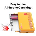 Kodak Mini 2 Retro 4PASS Portable Photo Printer, 2.1x3.4 inches, 38 Sheets Bundle, White