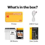 Kodak Mini 2 Retro 4PASS Portable Photo Printer, 2.1x3.4 inches, 38 Sheets Bundle, White