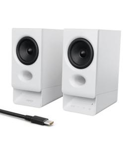 Edifier R20BT Computer Speakers, 2.75" Full-Range Drivers, Bluetooth 6.0,Touch Controls, AUX & USB-C Inputs, Headphone Jack, Custom Ambient Light & Sound Profiles via APP- White