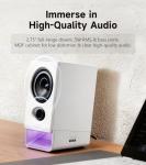 Edifier R20BT Computer Speakers, 2.75" Full-Range Drivers, Bluetooth 6.0,Touch Controls, AUX & USB-C Inputs, Headphone Jack, Custom Ambient Light & Sound Profiles via APP- White