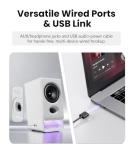 Edifier R20BT Computer Speakers, 2.75" Full-Range Drivers, Bluetooth 6.0,Touch Controls, AUX & USB-C Inputs, Headphone Jack, Custom Ambient Light & Sound Profiles via APP- White
