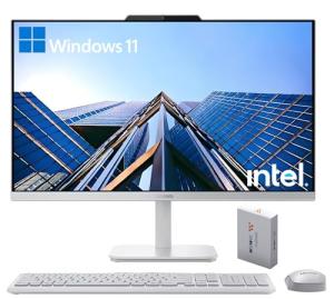 Lenovo 24" FHD All-in-One Desktop Computer for Home & Office, Intel Processor, 16GB RAM, 500GB External + 128GB PCIe, Business AIO, Vent-Hear, HDMI, Bluetooth 5.2, Wireless Keyboard & Mouse, Win 11