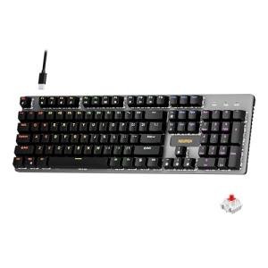 Newmen GM325Pro Mechanical Keyboard,104 Keys Rainbow LED Backlit Wired Gaming Keyboards,Hot-Swap Metal Panel ABS Black Keycaps Gaming Mechanical Keyboard for Windows Laptop PC Linear Red Switches