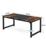 Tribesigns Vintage Brown and Black Office Desk