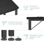 Lufeiya 39 inch Computer Desk with Power Outlet, 40 inch Teen Study Table Home Office Work Writing Desks with Charging Station Outlets Built in, Black