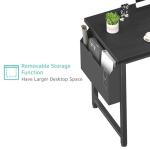 Lufeiya 39 inch Computer Desk with Power Outlet, 40 inch Teen Study Table Home Office Work Writing Desks with Charging Station Outlets Built in, Black