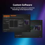 Newmen GM325Pro Mechanical Keyboard,104 Keys Rainbow LED Backlit Wired Gaming Keyboards,Hot-Swap Metal Panel ABS Black Keycaps Gaming Mechanical Keyboard for Windows Laptop PC Linear Red Switches