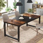Tribesigns Vintage Brown and Black Office Desk