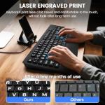 Large Print Keyboard, USB Wired Keyboard with Wrist Rest & Included Dust Cover - 104 Key Full Size Easy to See Keyboard, Black with White Letters, for Seniors, Low Vision, Office Typing,Foldable Feet