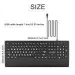 Large Print Keyboard, USB Wired Keyboard with Wrist Rest & Included Dust Cover - 104 Key Full Size Easy to See Keyboard, Black with White Letters, for Seniors, Low Vision, Office Typing,Foldable Feet
