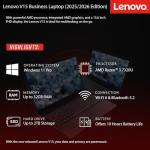Lenovo 2026 Newly Released Business Laptop with MS 365 for the Web, AMD Ryzen 3 7000-Series CPU, 16GB DDR5, 256GB PCIE, 15.6" FHD Display, Fast Charging Speed, 14.5-Hour Battery Life, Windows 11 Pro