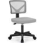 Sweetcrispy Office Desk Chair, Ergonomic Low-Back Mesh Rolling Work Swivel Chairs with Wheels, Armless Comfortable Seat Lumbar Support for Home, Bedroom, Study, Student, Adults,Classic Grey