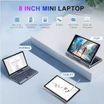 KOOSMILE Mini Laptop, Small Laptop Win11 Pro 8 inch HD Touch Screen N150 2-in-1 Pocket PC 12GB LPDDR5 RAM, 512GB/1TB SSD Wi-Fi 6,BT 5.2,HDMI,2MP Camera Convertible Laptop(N150-12GB+1TB)