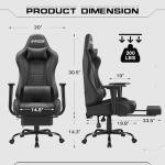 Homall Ergonomic Gaming Chair with Footrest - Black