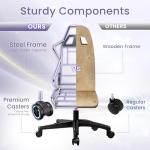 N-GEN GAMING Video Gaming Chair Office Computer Desk Use Ergonomic Reclining Backrest Adjustable Armrests Lumbar Support Footrest High Density Foam Breathable Fabric Heavy Duty Base (Purple)