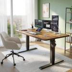 CubiCubi Electric Standing Desk, 48 x 24 Inches Height Adjustable Sit Stand Desk, Ergonomic Home Office Computer Workstation, Rustic Brown