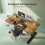 CubiCubi Electric Standing Desk, 48 x 24 Inches Height Adjustable Sit Stand Desk, Ergonomic Home Office Computer Workstation, Rustic Brown