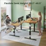 CubiCubi Electric Standing Desk, 48 x 24 Inches Height Adjustable Sit Stand Desk, Ergonomic Home Office Computer Workstation, Rustic Brown