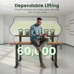 CubiCubi Electric Standing Desk, 48 x 24 Inches Height Adjustable Sit Stand Desk, Ergonomic Home Office Computer Workstation, Rustic Brown