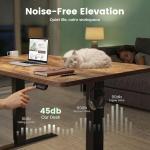 CubiCubi Electric Standing Desk, 48 x 24 Inches Height Adjustable Sit Stand Desk, Ergonomic Home Office Computer Workstation, Rustic Brown