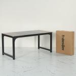 Tribesigns Vintage Brown and Black Office Desk