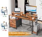 Furologee 47" Computer Desk with Drawer & Outlets