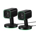 Sanyun SW202 24W PC Gaming Speakers with 16bit DAC USB, Bluetooth 5.2 and Aux Inputs, 3 EQ Sound Modes, 2.0 RGB Lighting Multimedia Speakers for Computer Desktop Monitor Laptop, Black