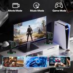 Sanyun SW202 24W PC Gaming Speakers with 16bit DAC USB, Bluetooth 5.2 and Aux Inputs, 3 EQ Sound Modes, 2.0 RGB Lighting Multimedia Speakers for Computer Desktop Monitor Laptop, Black