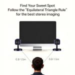 Sanyun SW202 24W PC Gaming Speakers with 16bit DAC USB, Bluetooth 5.2 and Aux Inputs, 3 EQ Sound Modes, 2.0 RGB Lighting Multimedia Speakers for Computer Desktop Monitor Laptop, Black