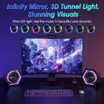 BESTISAN Computer Gaming Speakers with 8 RGB Modes, Compact Design, DC Powered Desktop Speaker with 3 EQ Modes, 50W Active Speakers with Bluetooth 5.3, AUX in, Headphone, Type-C Port for PC/Laptop/TV