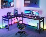 Coleshome 66" L-Shaped Gaming Corner Desk
