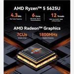 Beelink EQR5 Mini Pc, AMD Ryzen 5 5500U (6C/12T,up to 4.0 GHz),Mini Computers with 16 GB DDR4 RAM 500 GB M.2 SSD, 4K Dual Display, Dual 1000Mbps LAN, USB3.0, WiFi 6, BT 5.2