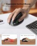 E-YOOSO XUANGUI Vertical Ergonomic Silent Wireless Mouse, Tri-Mode 2.4G/Bluetooth 5.1/USB-C Cordless Computer Mice for Large and Medium Hands, 5 Levels DPI, Rechargeable for PC Laptop Mac Tablet