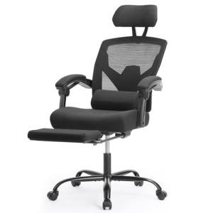 Sweetcrispy Office Computer Desk Chair, Ergonomic High-Back Mesh Rolling Work Swivel Chairs with Wheels, Comfortable Lumbar Support, Comfy Arms for Home, Bedroom, Study, Student, Black