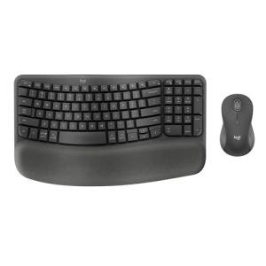 Logitech Wave Keys MK670 Combo, Wireless Ergonomic Keyboard with Signature M550 L Wireless Mouse, Comfortable Natural Typing, Bluetooth, Logi Bolt, for Multi-OS, Windows/Mac - Graphite