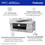 Brother INKvestment 6560 Wireless Color Inkjet All-in-One Printer with 11”x17” Capabilities and 2.7” Color Touchscreen | Includes Refresh Subscription Trial(1) (MFC-J6560DW)