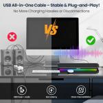 GTIMLMC Computer Speakers for Desktop, HiFi Stereo PC Soundbar with Dynamic RGB Lighting, USB & Type-C Plug&Play, Volume Control Knob, Wired Speakers for Gaming, Laptop, Monitor, Office