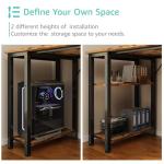 Lufeiya 63 inch Computer Desk with 4 Fabric Drawers & Storage Shelves, Writing Work Study Desk for Home Office Bedroom, Modern Simple Student PC Desks Table, Rustic Brown