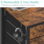 Lufeiya 63 inch Computer Desk with 4 Fabric Drawers & Storage Shelves, Writing Work Study Desk for Home Office Bedroom, Modern Simple Student PC Desks Table, Rustic Brown