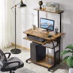Yaheetech 3-Tier Compact Computer Desk in Rustic Brown
