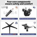 Fizzin Ergonomic Office Chair, 400 LBS Computer Chairs with Adjustable Lumbar Support, Breathable Mesh Desk Chair Ergonomic with Thickened Cushion, Comfy Home Office Desk Chair (Black)