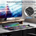 GTIMLMC Computer Speakers for Desktop, HiFi Stereo PC Soundbar with Dynamic RGB Lighting, USB & Type-C Plug&Play, Volume Control Knob, Wired Speakers for Gaming, Laptop, Monitor, Office