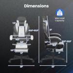 Giantex Gaming Chair, Ergonomic Video Game Chair w/Footrest, Lumbar Support, Headrest, Reclining Backrest & Linkage Armrests, Height Adjustable 360° Swivel Computer Desk Chair for Home Office (Grey)