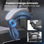 Giantex Gaming Chair, Ergonomic Video Game Chair w/Footrest, Lumbar Support, Headrest, Reclining Backrest & Linkage Armrests, Height Adjustable 360° Swivel Computer Desk Chair for Home Office (Grey)