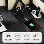 Homiflex 2-in-1 L Shaped Electric Standing Desk with Bookcase, 77.8'' Large Office Desk with Height Adjustable, File Drawer and Power Outlets, Variable Computer Desk Set for Home Office, Black