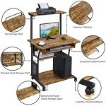 Yaheetech 3-Tier Compact Computer Desk in Rustic Brown
